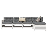 5 Piece Garden Sofa Set White Solid Wood Pine 3250829