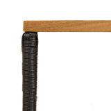 Outdoor Table Black 80 x 40 x 40 cm Steel and Poly Rattan 42025145