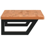 Basin Shelf Wall Mounted Steel and Solid Wood Beech 3302367