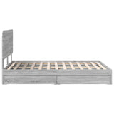 Storage Bed Grey Sonoma 160 x 200 cm Engineered Wood 3412670