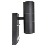 LED Wall Lamp Stainless Steel Cylinder Shape Black with Sensor 41097