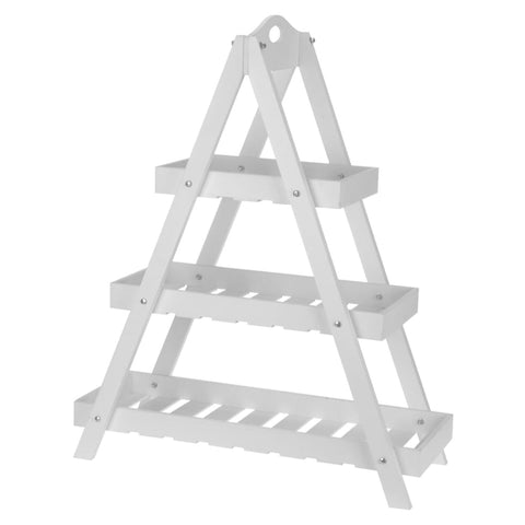 ZNTS ProGarden Triangular Etagere 3 Layers MDF White 442202