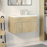 Bathroom Sink Cabinet with Built-in Basin Sonoma Oak 3324984