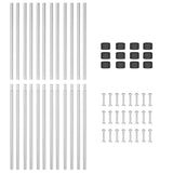 Fence Post 12 pcs Silver Powder-coated steel 42012800