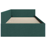 Corner Bed Frame Dark Green 90 cm x 200 cm Velvet 42016047