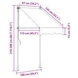 Retractable Awning Cream 100x150 cm Fabric and Steel 368743