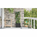 Garden Planter Black 40 x 40 x 142 cm Plastic 42002849