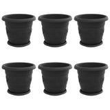 Plant Pots 6 pcs Black 30 x 25 cm Plastic 3403277