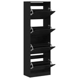 Shoe Cabinet with 4 Flip-Drawers Black 60x34x187.5 cm 3214372