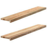 Window Sills 2 pcs Untreated 120x20x2 cm Solid Wood Oak 4009098