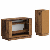 2 Piece Bathroom Cabinet Set HOORN Old Wood Engineered Wood 3417718