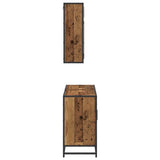 Bathroom Furniture Set with Door 2 pcs Old Wood Engineered Wood 3402459