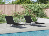 Sunlounger Set of 2 Black 44300
