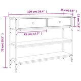 Console Table Grey Sonoma 100x25x75 cm Engineered Wood 834183