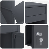 Parcel Drop Box with Storage Anthracite 41 x 38 x 103 cm Steel 874935