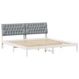 Bed Frame with Upholstered Headboard White 200 x 200 cm 3394382