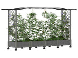 Raised Bed with Trellis and Roof Light Grey 207 x 40 x 129 cm 3423151