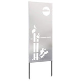 Garden Privacy Screen Silver 50 x 140 cm Stainless steel 876319