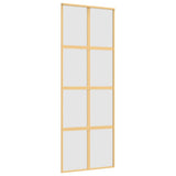 Sliding Door Gold 76x205 cm Frosted ESG Glass and Aluminium 155187
