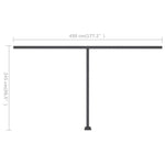 ZNTS Freestanding Manual Retractable Awning 400x300 cm Anthracite 3069739