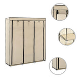 Wardrobe with Compartments and Rods Cream 150x45x175 cm Fabric 282455
