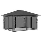 Gazebo with Mosquito Net&LED String Lights 4x3x2.73m Anthracite 3070317
