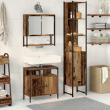 Bathroom Furniture Set with Door 3 pcs Old Wood Engineered Wood 3332575