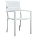 Garden Chair Set of 4 White HDPE and steel Standard Durable 47884