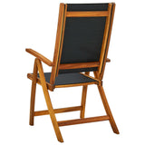 Folding Garden Chairs 4 pcs Solid Wood Acacia and Textilene 3120454