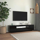 TV Cabinet with LED Lights Black 160x35x40 cm 804428