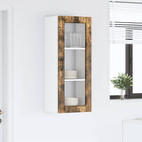 Wall Glass Cabinet PORTO Smoked Oak 40 x 31 x 100 cm 885450