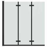 Shower Enclosure Black 130 x 138 cm ESG Glass and Aluminium 42018548