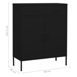 Storage Cabinet Black Steel Medium Height-Adjustable Shelves 336160