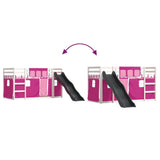 Bunk Bed without Mattress with Slide and Curtains Pink 80x200 cm 3284121