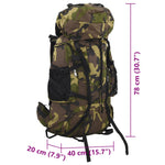 ZNTS Hiking Backpack Green Camouflage 80 L Oxford Fabric 4009969