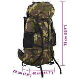 ZNTS Hiking Backpack Green Camouflage 80 L Oxford Fabric 4009969