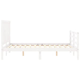 Bed Frame without Mattress White Small Double Solid Wood 3194542