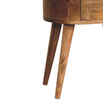 Mini Oak-ish Rounded Bedside Table IN3330