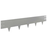 Lawn Edging 10 pcs 100 x 20 cm Steel Silver 8008594