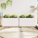 Garden Planters 2 pcs White Solid Wood Pine 837462