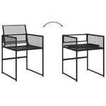 ZNTS 11 Piece Garden Dining Set Black Poly Rattan 3295044