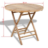 Garden Furniture Set Natural Bamboo Solid Bamboo Medium Foldable 41497