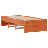 Bookcase Bed without Mattress Wax Brown 100x200 cm Solid Wood Pine 3308968