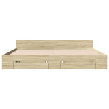 Bed Frame with Drawers without Mattress Sonoma Oak 180x200 cm Super King 3280729