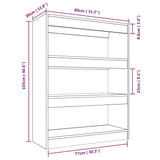 Book Cabinet/Room Divider Grey Sonoma 80x30x103 cm Engineered wood 813618