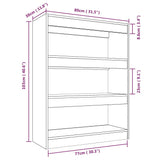 ZNTS Book Cabinet/Room Divider Black 80x30x103 cm Engineered wood 811701