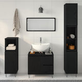 Bathroom Furniture Set 3 pcs Black Oak 30 x 30 x 190 cm 3333097