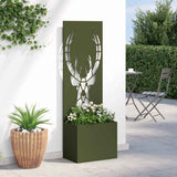 Garden Privacy Screen Olive green 50 x 150 cm Cold-rolled steel 876486