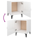 ZNTS Bedside Cabinets 2 pcs High Gloss White Engineered Wood 812073