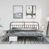 Bed Frame Black Powder-Coated Steel Double Bed Frame 353640